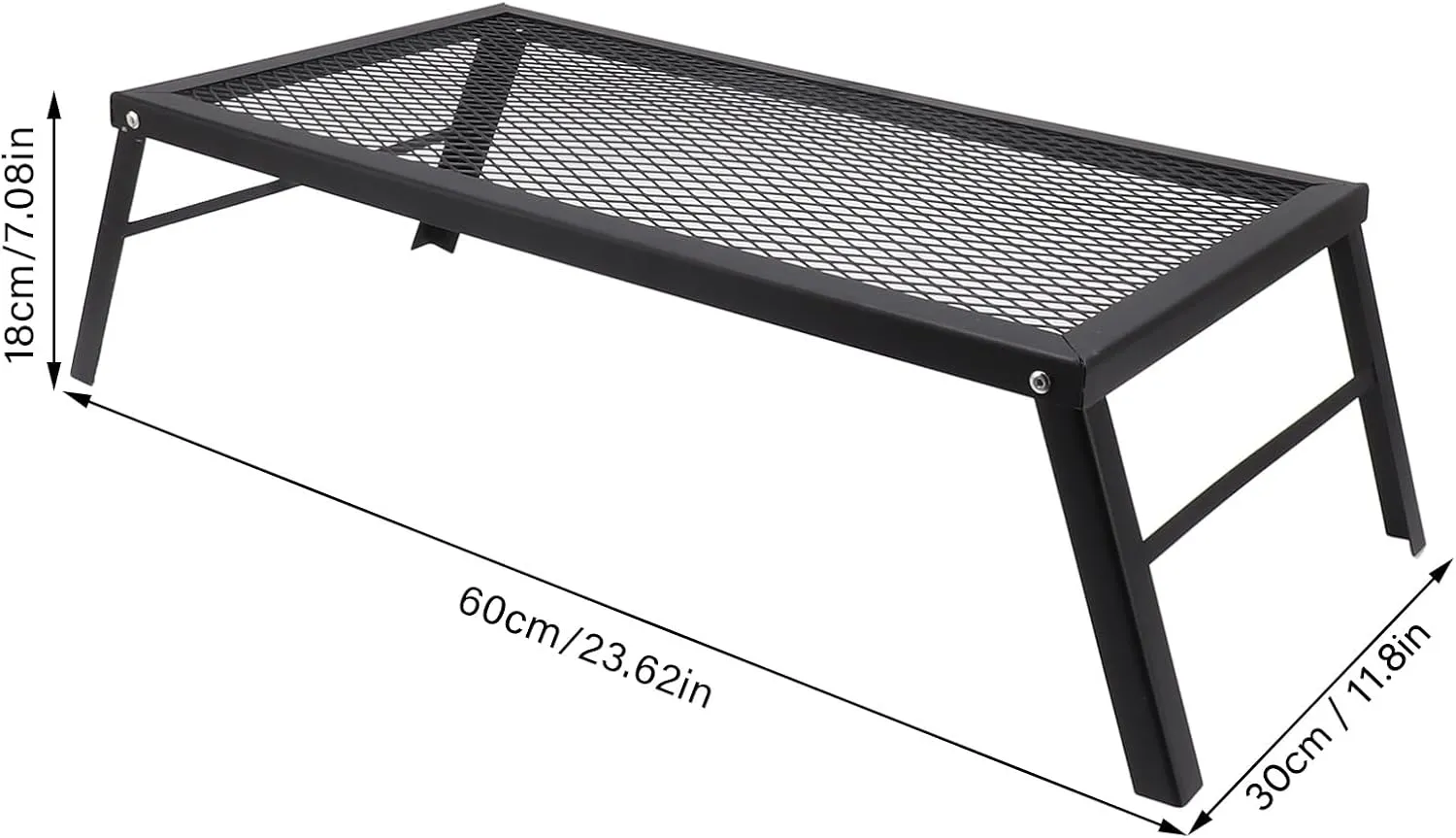 Folding Campfire Grill Lightweight Even Heating Grill for Camping Hiking Picnics Iron (Standard)