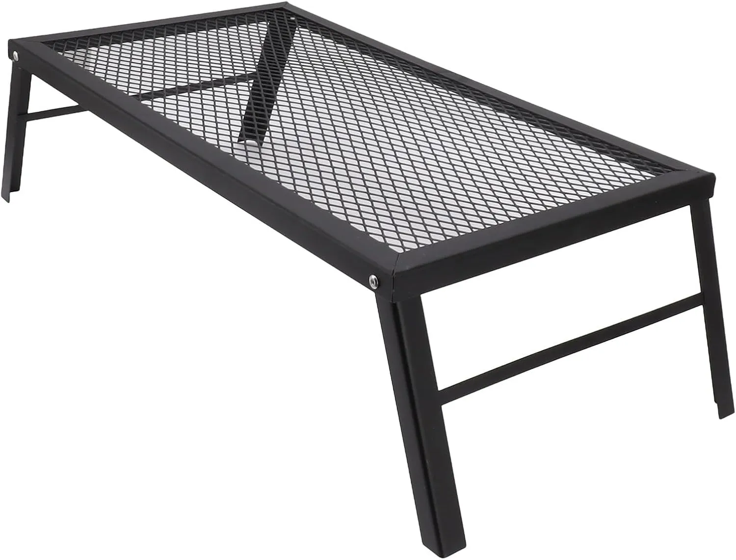 Folding Campfire Grill Lightweight Even Heating Grill for Camping Hiking Picnics Iron (Standard)