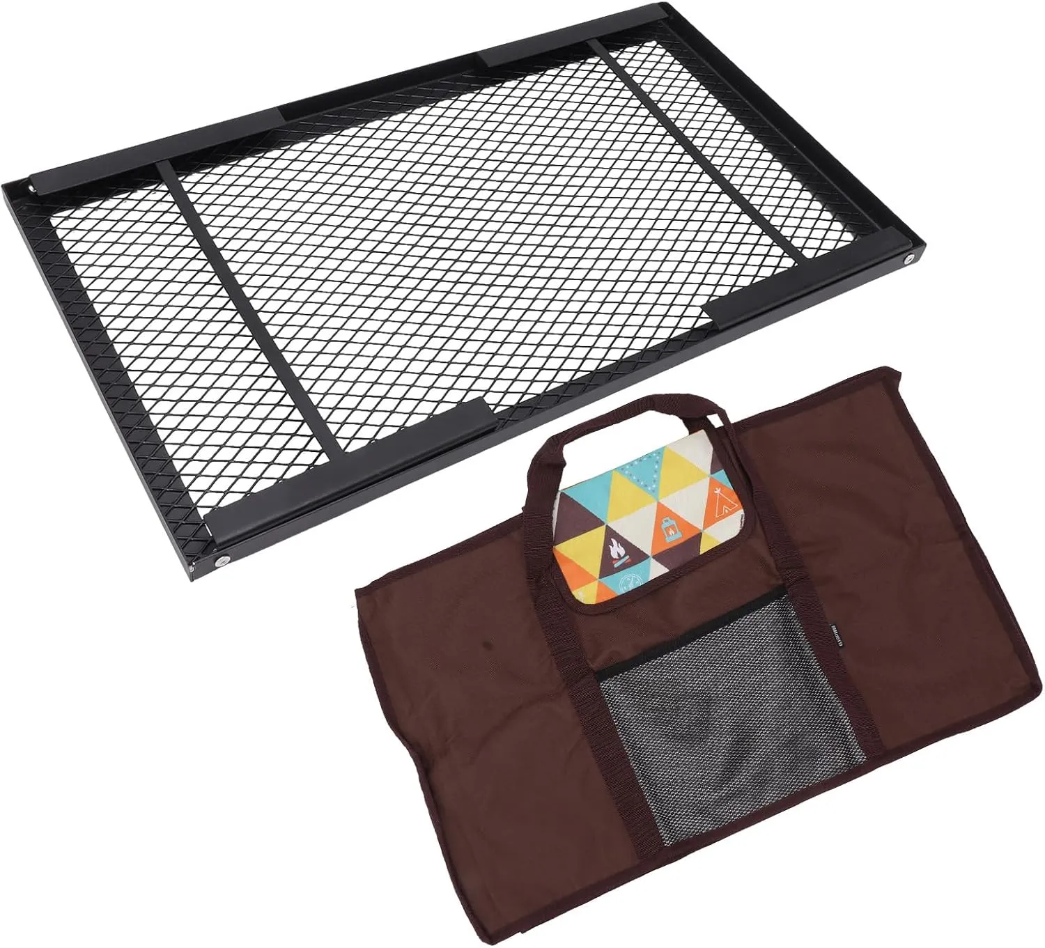 Folding Campfire Grill Lightweight Even Heating Grill for Camping Hiking Picnics Iron (Standard)