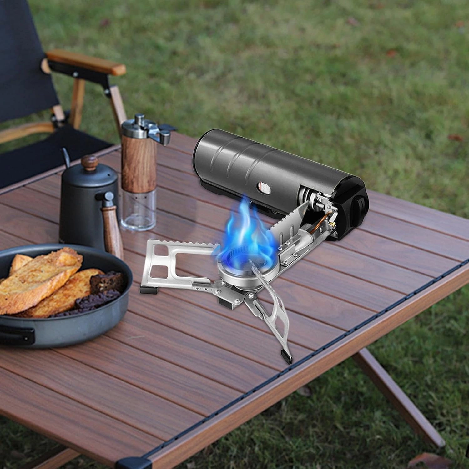 Folding Stove - Portable camping stove, cooking burner | Foldable Metal Stove Camping 2600W, Compact Lightweight Cook Tool Gadgets Outdoor Camping Burner with Storage Handbag for Camping