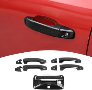 for Colorado Tailgate Door Handle Cover Trim Carbon Fiber for Chevy Colorado/GMC Canyon 2014-2022 Black Carbon Fiber Grain Exterior Accessories 5pcs