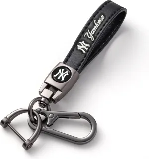 for New York Yankees Baseball Fans Car Keychain Keyring Accessories, Leather Car Key Chain Replacement for Key Fob Holder,Delicate Gifts for Men Women, NY Yankees