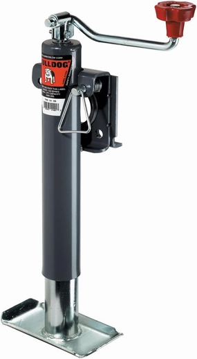 Fulton Bulldog 1514010117 Gray Universal 10" Topwind Travel Weld-On Trailer Jack with Base (2,000 lbs. Lift Capacity)
