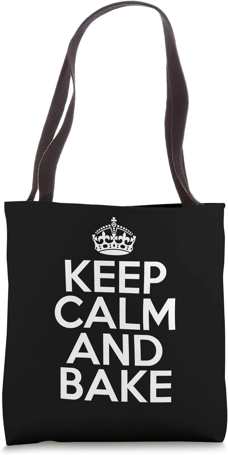 Funny Keep Calm and Bake Cooking Baker Food Lover Gift Tote Bag