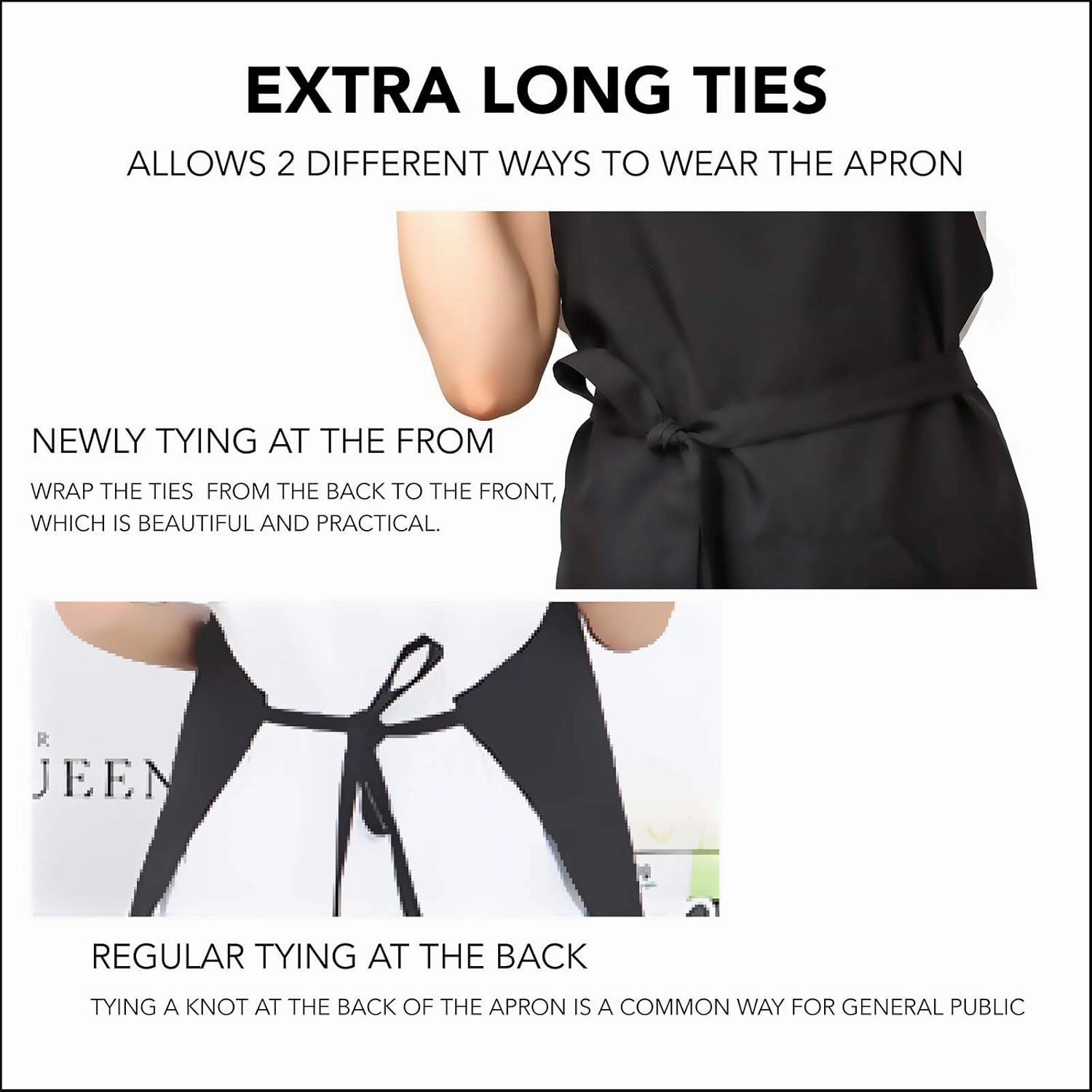 Funny Aprons Black Kitchen Chef Apron, 2 Pockets Adjustable Neck Strap for Cooking Baking BBQ Birthday Gifts