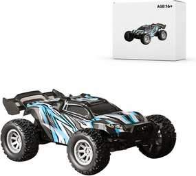 FunXylophy Mini RC Electric Drift Off-Road Vehicle Model, 1:32 2.4G 4WD RC All Terrain Off Road Truck Fast 20KM/H, Halloween Christmas Surprising Gift (RTR Version/Blue)