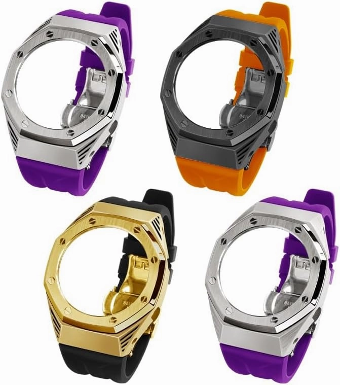 GA2100 GA2110 GAB2100 GM2100 Kit for Watch Transparent Case Bezel and Fluororubber Watch Strap Band with Refit Watch Strap