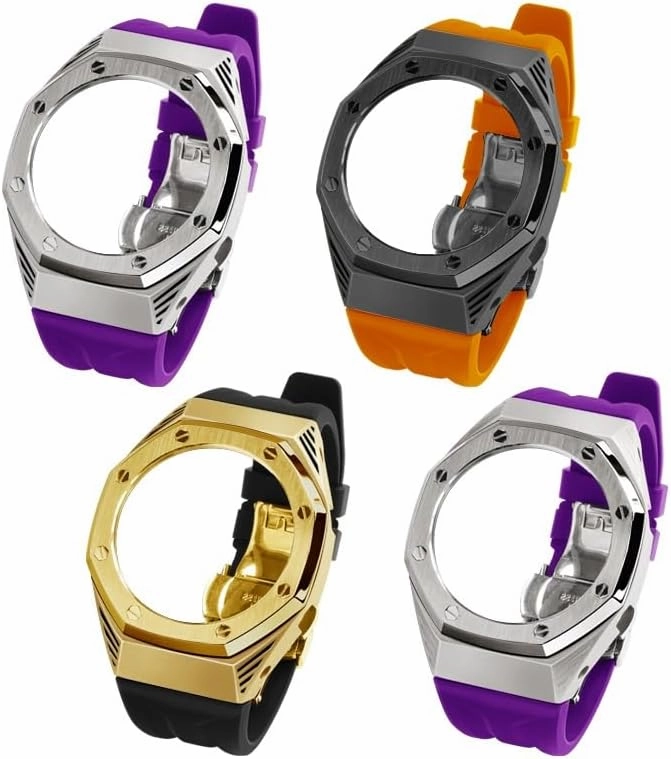 GA2100 GA2110 GAB2100 GM2100 Kit for Watch Transparent Case Bezel and Fluororubber Watch Strap Band with Refit Watch Strap