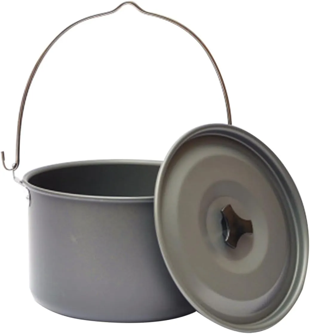GALPADA Portable Camping Pot Lightweight Outdoor Cooking Cookware for People with Folding Handle for for Picnics and Camping Adventures