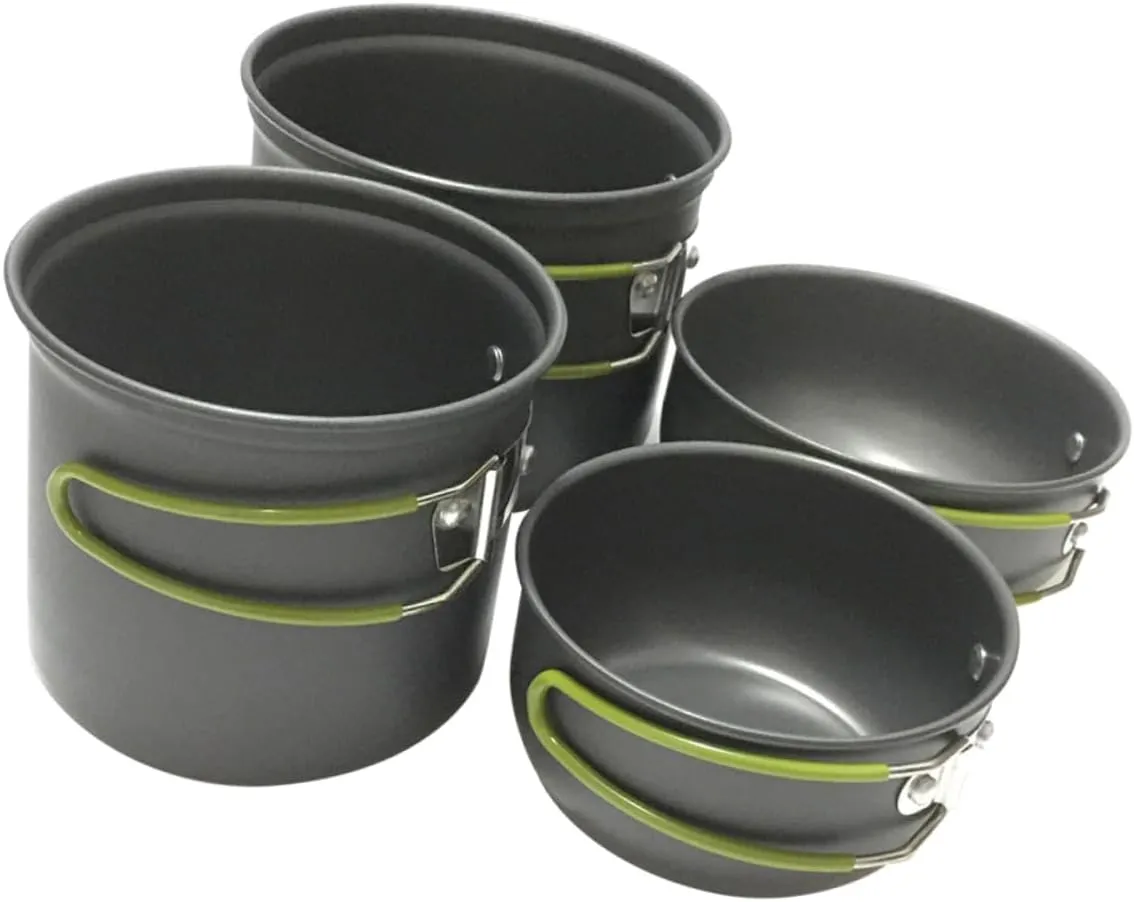 GANAZONO Four Cooking Utensils Camping Accessories Pans Motorhome Outdoor Kitchen Gadgets Camping Stove Tin Camp