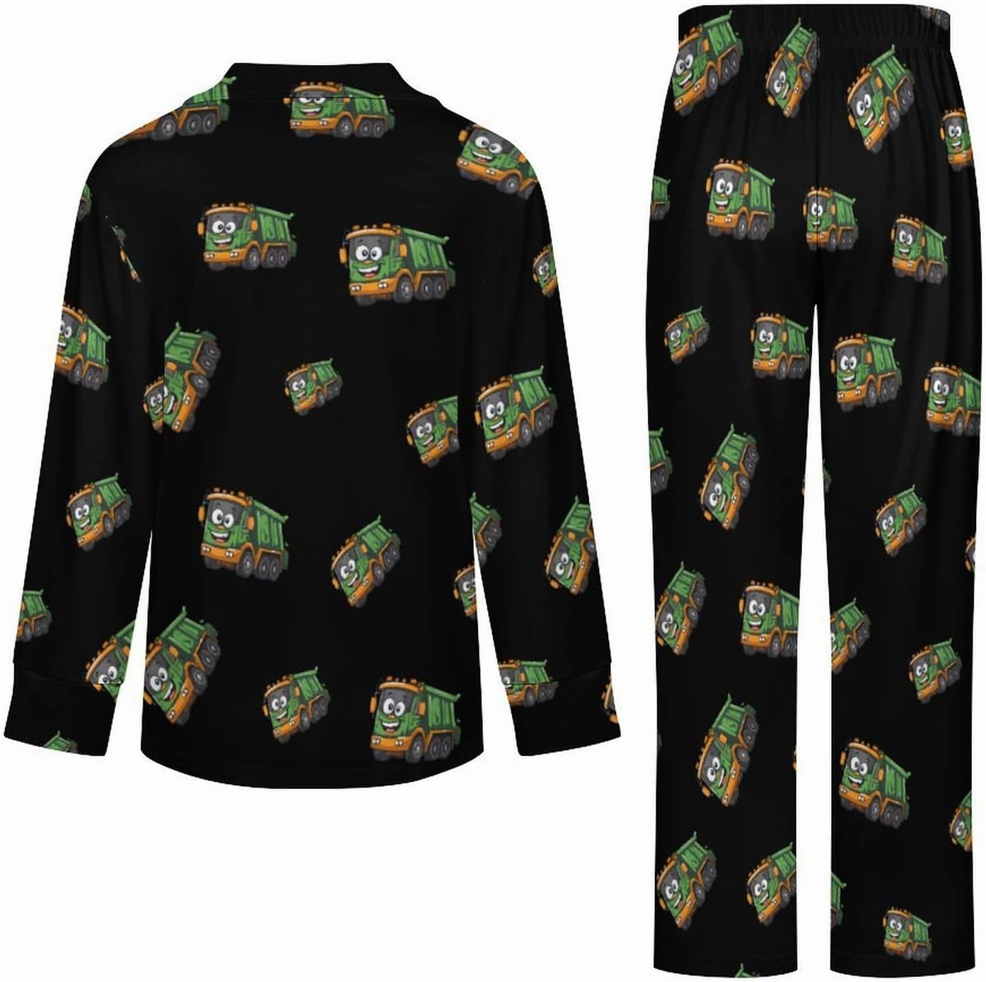 Garbage Truck Women's Pajama Set Novelty Long Sleeve Sleepwear Lounge
