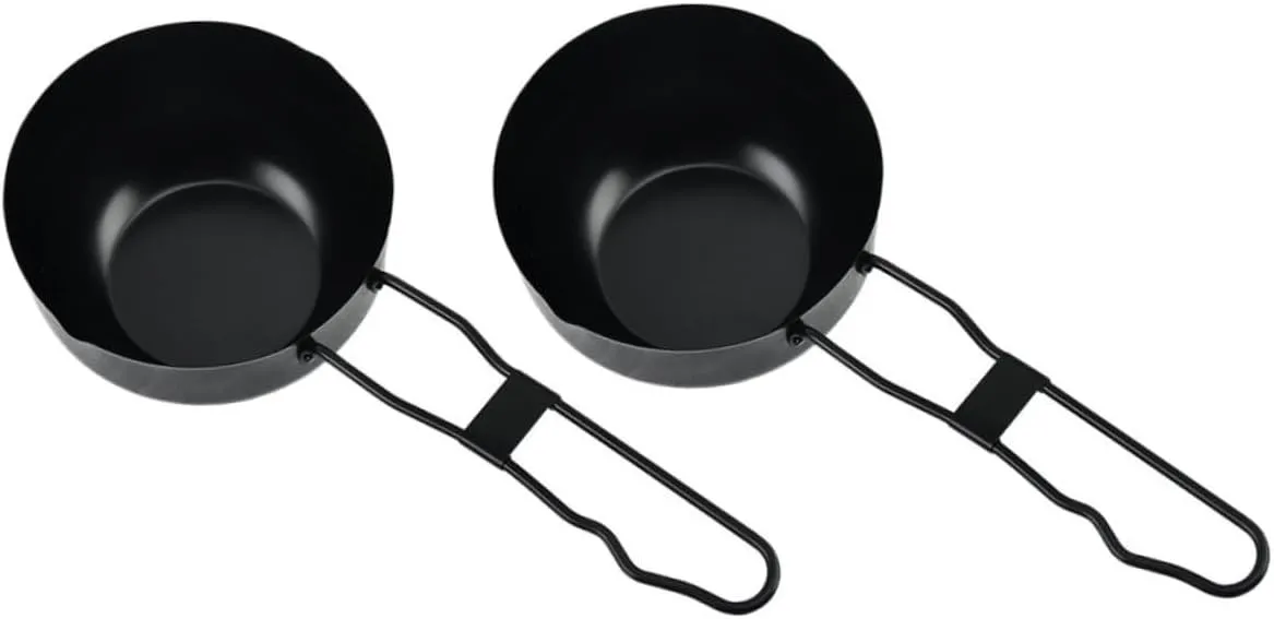 Garneck 2pcs Outdoor Cooking Pot Iron Stewpan for Camping Lightweight and Cookware for Soups Ramen and Dips for Outdoor Activities and Home Use