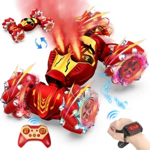 Gesture Sensing RC Stunt Car With Spray, 4WD Remote Control Toys for 6-12 Yr Boys Girls, 2.4Ghz Drift Hand Controlled Twist Robot 360 Rotate With Light Music, Birthday Gifts for Kids