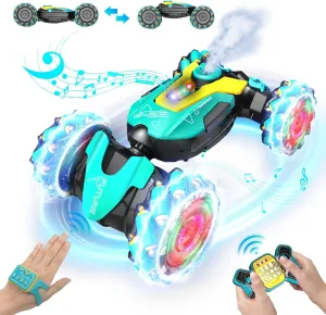 Gesture Sensing Remote Control Stunt Car, 4WD Hand Controlled With Light Music, 360 Rotation Drift, Off-Road for Kids Age 6-12 Years Old