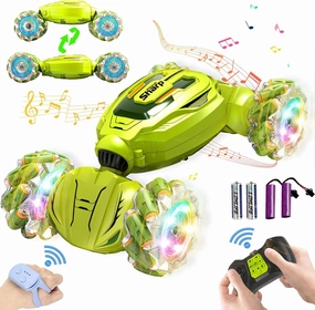 Gesture Sensing RC Stunt Car Toys for Boys 6-12 Years Old, 2.4GHz Hand Controlled Car with Light & Music 360° Rotation 4WD,Cool Birthday Gifts for Kids Aged 6 7 8 9 10 11 12 yr