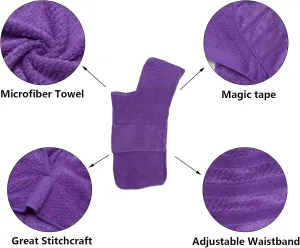 Geyecete Pineapple Grid Fast Drying Super Absorbent Dog Cat Bath Robe Towel - Purple-M