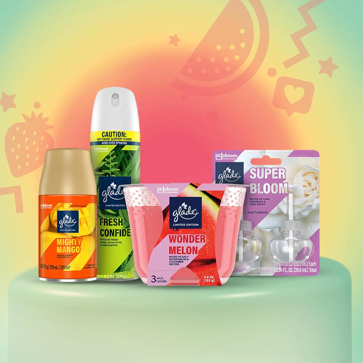 Glade Automatic Spray Refill, Air Freshener for Home and Bathroom, Fresh Confidence, 6.2 Oz (Pack of 4)
