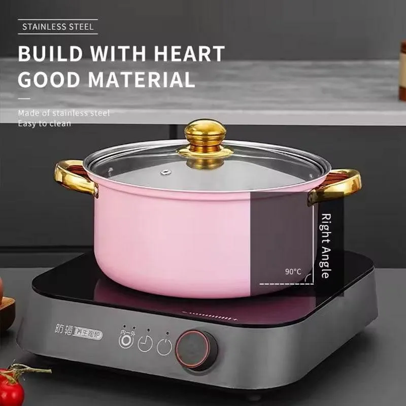 Gleaming Gold Kissed Cookware: Ignite Your Kitchen! Elevate your culinary experience with this stunning cookware set, featuring eye catching colors and luxurious gold