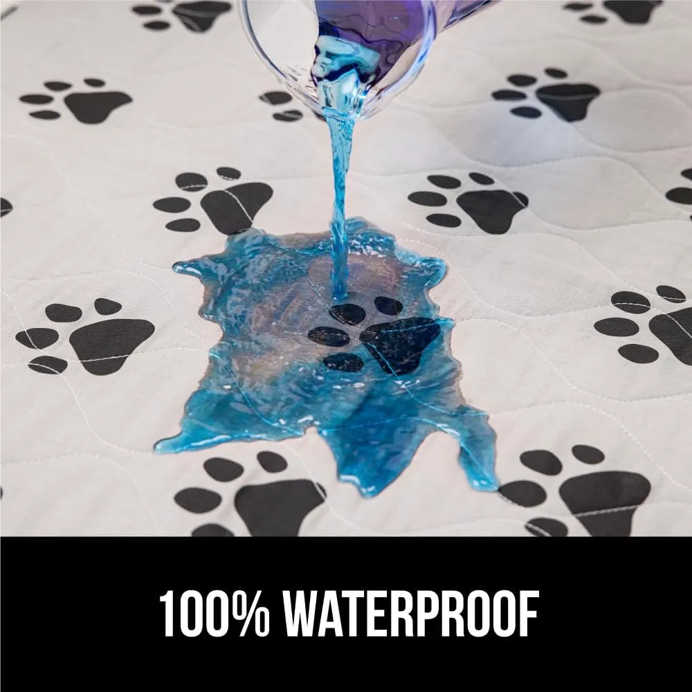 GORILLA GRIP Washable Puppy Pads, Slip Resistant Dog Crate Mat, Waterproof Cloth Pee Pad for Training Puppies in Playpen, Reusable Pet Incontinence Blanket, Protects Sofa, Furniture, 22x16 Pack of 2