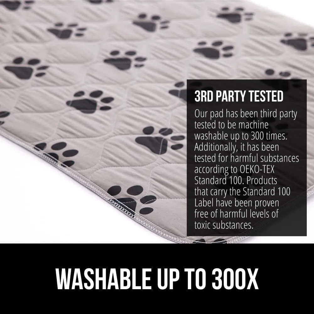 GORILLA GRIP Washable Puppy Pads, Slip Resistant Dog Crate Mat, Waterproof Cloth Pee Pad for Training Puppies in Playpen, Reusable Pet Incontinence Blanket, Protects Sofa, Furniture, 22x16 Pack of 2