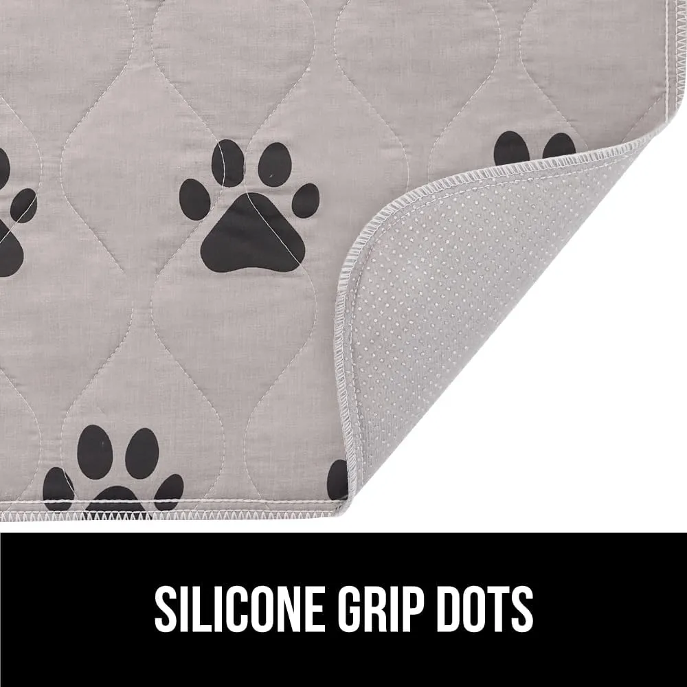 GORILLA GRIP Washable Puppy Pads, Slip Resistant Dog Crate Mat, Waterproof Cloth Pee Pad for Training Puppies in Playpen, Reusable Pet Incontinence Blanket, Protects Sofa, Furniture, 22x16 Pack of 2