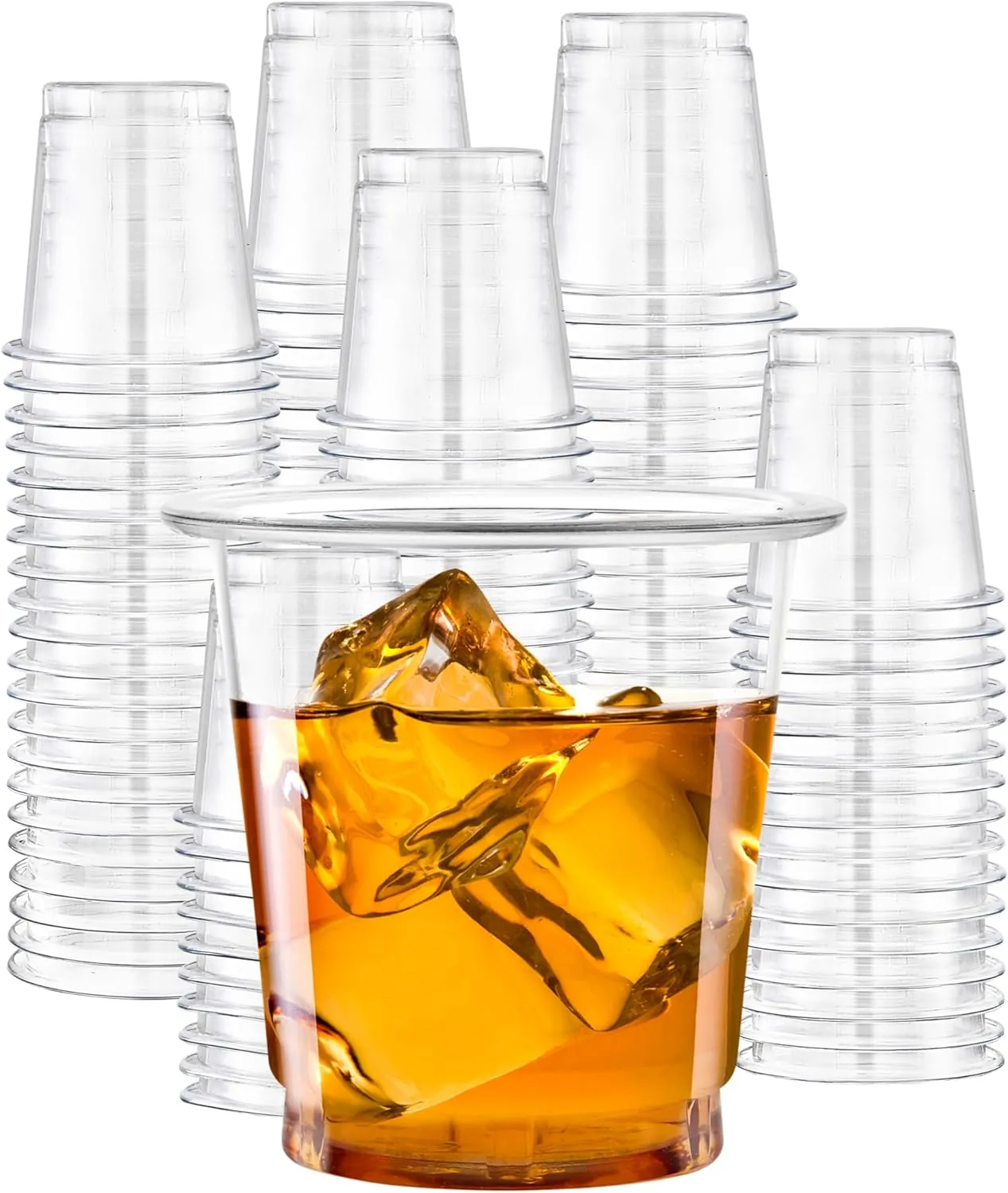 Green Direct Clear Disposable Cups | PET 3 oz Plastic Shot Glasses for Vodka, Whiskey, Tequila, Wine, and Jello Shots | Mini Party Cups for Tastings, Weddings, Catering, and Events, Pack of 100