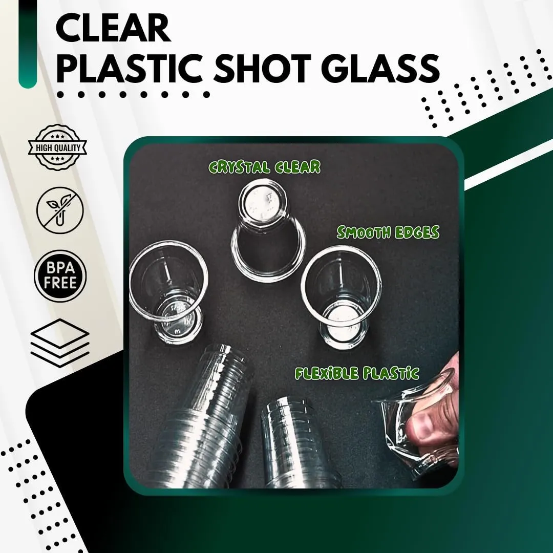 Green Direct Clear Disposable Cups | PET 3 oz Plastic Shot Glasses for Vodka, Whiskey, Tequila, Wine, and Jello Shots | Mini Party Cups for Tastings, Weddings, Catering, and Events, Pack of 100