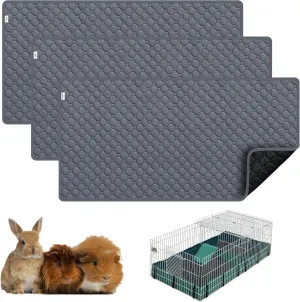 Guinea Pig Cage Liners, Washable Guinea Pig Bedding for Midwest Cage 3 Pack 49"X24", Reusable & Anti Slip & Waterproof, Absorbent Guinea Pig Pee Pad for Small Animal, Rabbit, Bunny, Chinchilla