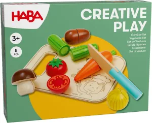 HABA Creative Play Vegetable Playset - Wooden Vegetables for Children - Ideal for Play Kitchen and Shop - Creative Role Play Accessories and Montessori Educational Toy - from 3 Years - 2012076001