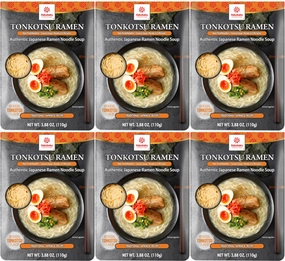 Hakubaku Authentic Japanese Ramen Noodles (Tonkotsu, 6 PACK)
