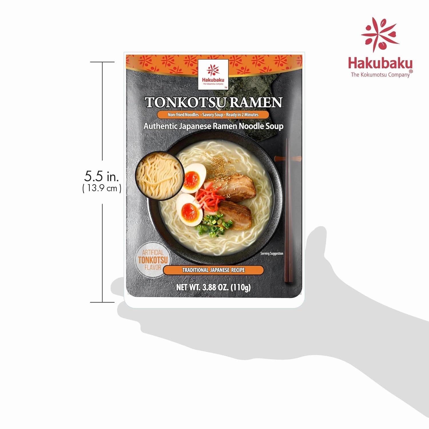 Hakubaku Authentic Japanese Ramen Noodles (Tonkotsu, 6 PACK)