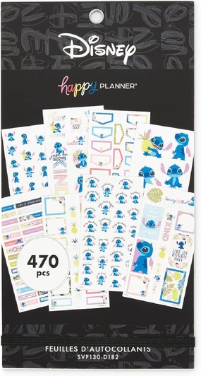 Happy Planner Disney Stickers, Aloha Stitch–Theme Planner Stickers, Disney Planner Accessories, Disney Sticker Set for Calendars and More, Exclusively Sold on Amazon, 30 Sheets, 470 Total Stickers