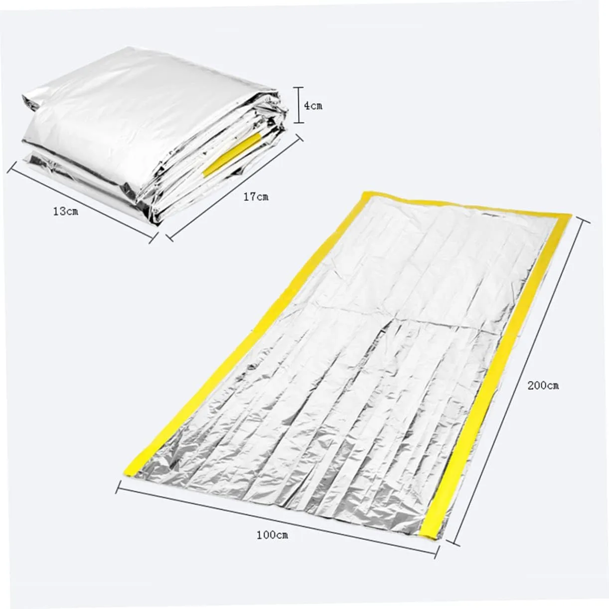 Happyyami 3pcs Outdoor Portable Emergency Bag Survival Sleeping Bag Lightweight Camping Reusable Thermal First Aid Blanket Camping Blanket