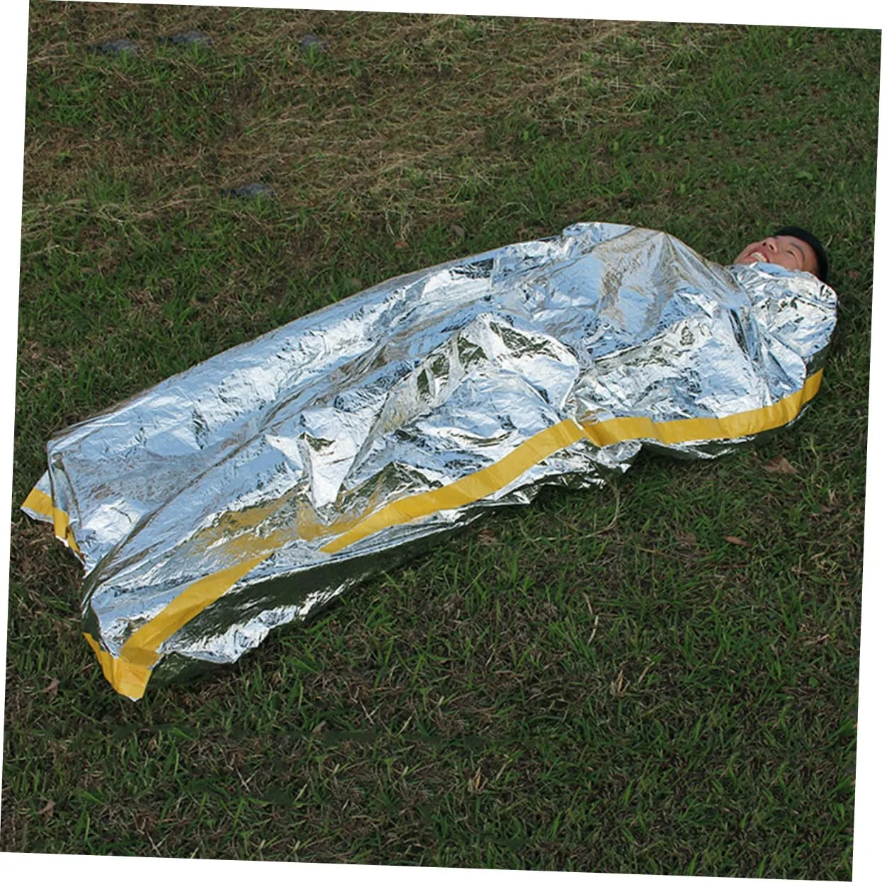 Happyyami 3pcs Outdoor Portable Emergency Bag Survival Sleeping Bag Lightweight Camping Reusable Thermal First Aid Blanket Camping Blanket