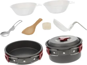 Happyyami Cooker Set Camping Cookware Portable Stove Cooking Pot Set Utensils for Hiking and Picnic