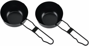 Happyyami 2pcs Lightweight Iron Camping Pot Stew Pots for Outdoor Cooking for Hiking and Home Stove Use Easy to Carry and Store