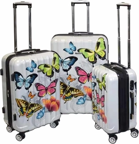 Hardside Expandable Luggage with Spinner Wheels, Combination Lock (Butterfly)