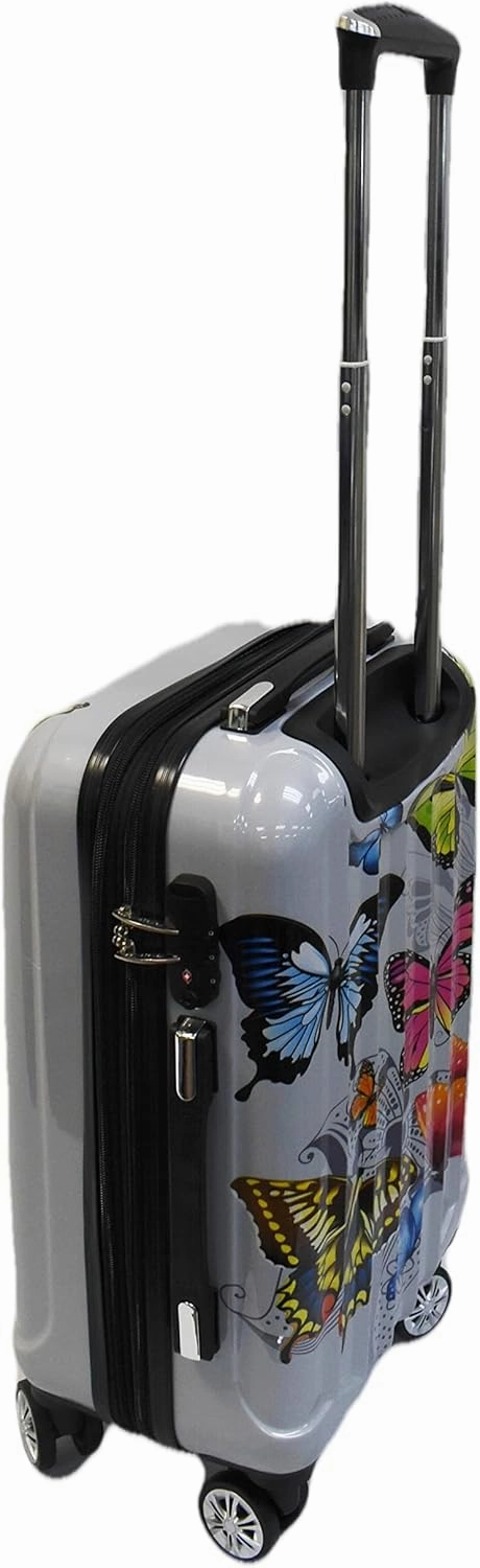 Hardside Expandable Luggage with Spinner Wheels, Combination Lock (Butterfly)