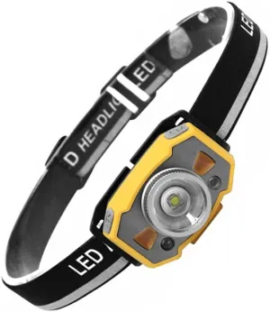 Headlamp Rechargeable, Ultra Bright LED Head Lamp Flashlight with Zoom Infrared Sensing, Motion Sensor Waterproof Headlight for Camping Fishing Hiking (Yellow)