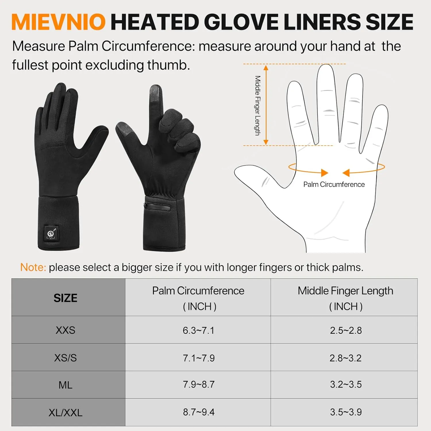 Heated Gloves Rechargeable - Electric Battery Heated Gloves for Men, Women, Winter Hiking Ski Riding Cycling, Black