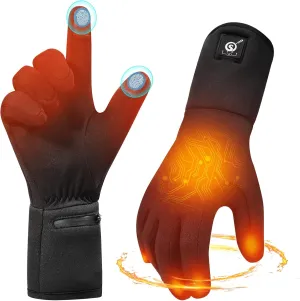 Heated Gloves Rechargeable - Electric Battery Heated Gloves for Men, Women, Winter Hiking Ski Riding Cycling, Black
