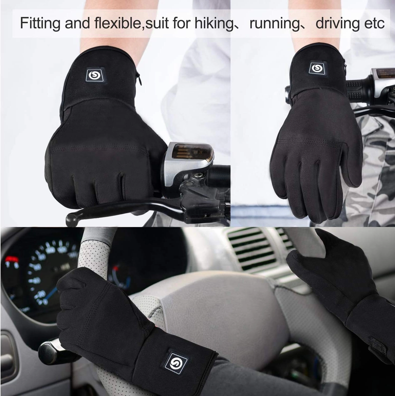 Heated Glove Liners for Men Women,Rechargeable Electric Battery Heating Riding Ski Snowboarding Hiking Cycling Hunting Thin Gloves Hand Warmer