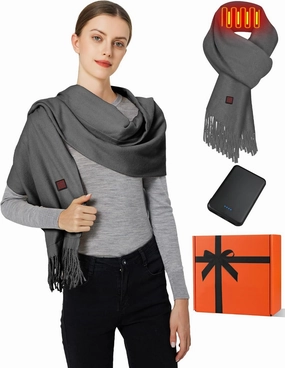 Heated Scarf for Women Men Rechargeable Heated Scarves Blanket with Battery Pack Neck Heating Pad Electric Scarf Heated