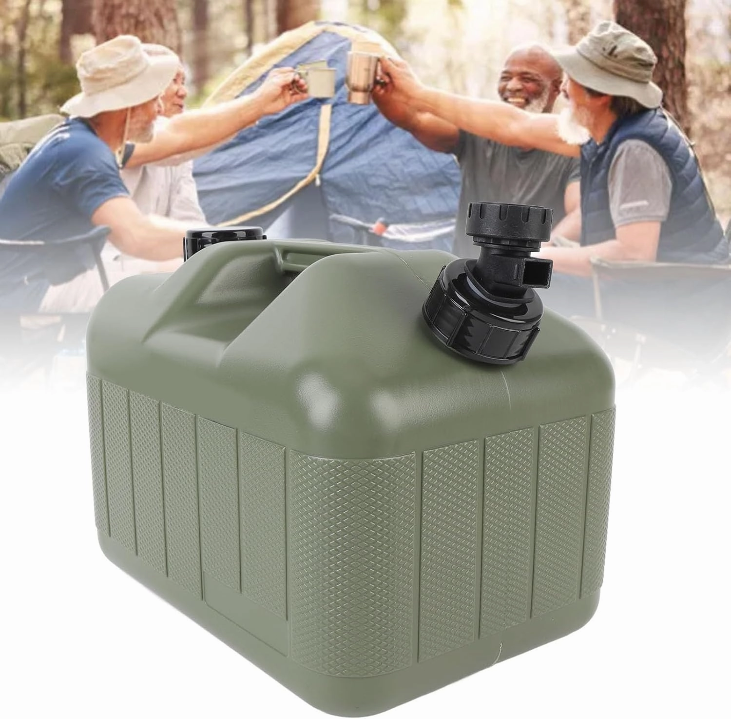 HEEPDD Large Capacity Camping Water Container, Leak Proof PE Jug with Spigot for Car Outdoor with Anti Leakage Feature Suitable for Camping and Travel Needs