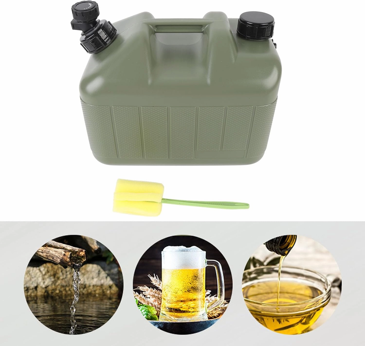 HEEPDD Large Capacity Camping Water Container, Leak Proof PE Jug with Spigot for Car Outdoor with Anti Leakage Feature Suitable for Camping and Travel Needs