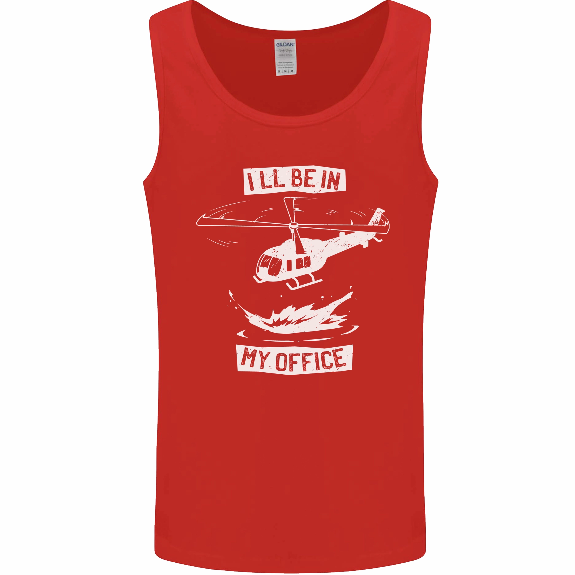 Helicopter Pilot Ill be in My Office Mens Vest Tank Top