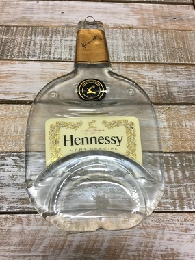 Hennessy Very Special Cognac Whiskey Handmade Melted Bottle Serving Tray - Great one of Kind Gift