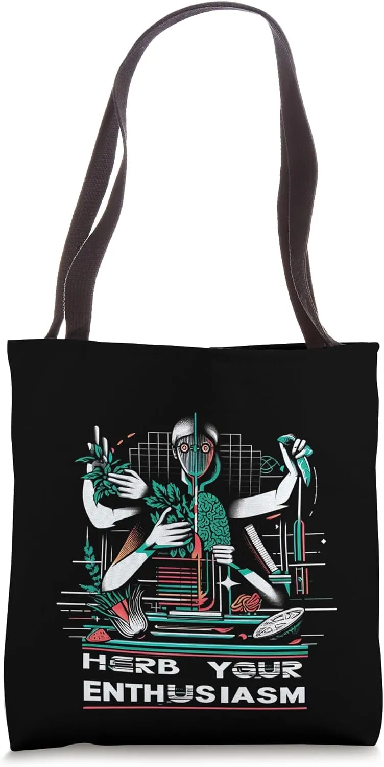Herb Your Enthusiasm Funny Foodie Cooking Chef Gift Tote Bag