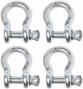 Hi-Gear 4 Pack Galvanized - Rigging 5/8" Bow Shackles D Ring Rugged 13 Ton 28,600 Lbs Breaking Strength, WLL 3.25 Ton 7000 lbs w 3/4'' Pin Clevis Screw Heavy Duty for Auto SUV Anchor ATV UTV Recovery