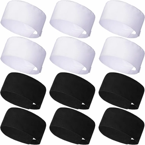 Hicarer 12 Pcs Chef Hat for Women Men Adjustable Unisex Sushi Beanie Chef Mesh Top Skull Cap Kitchen Cooking Food Cap